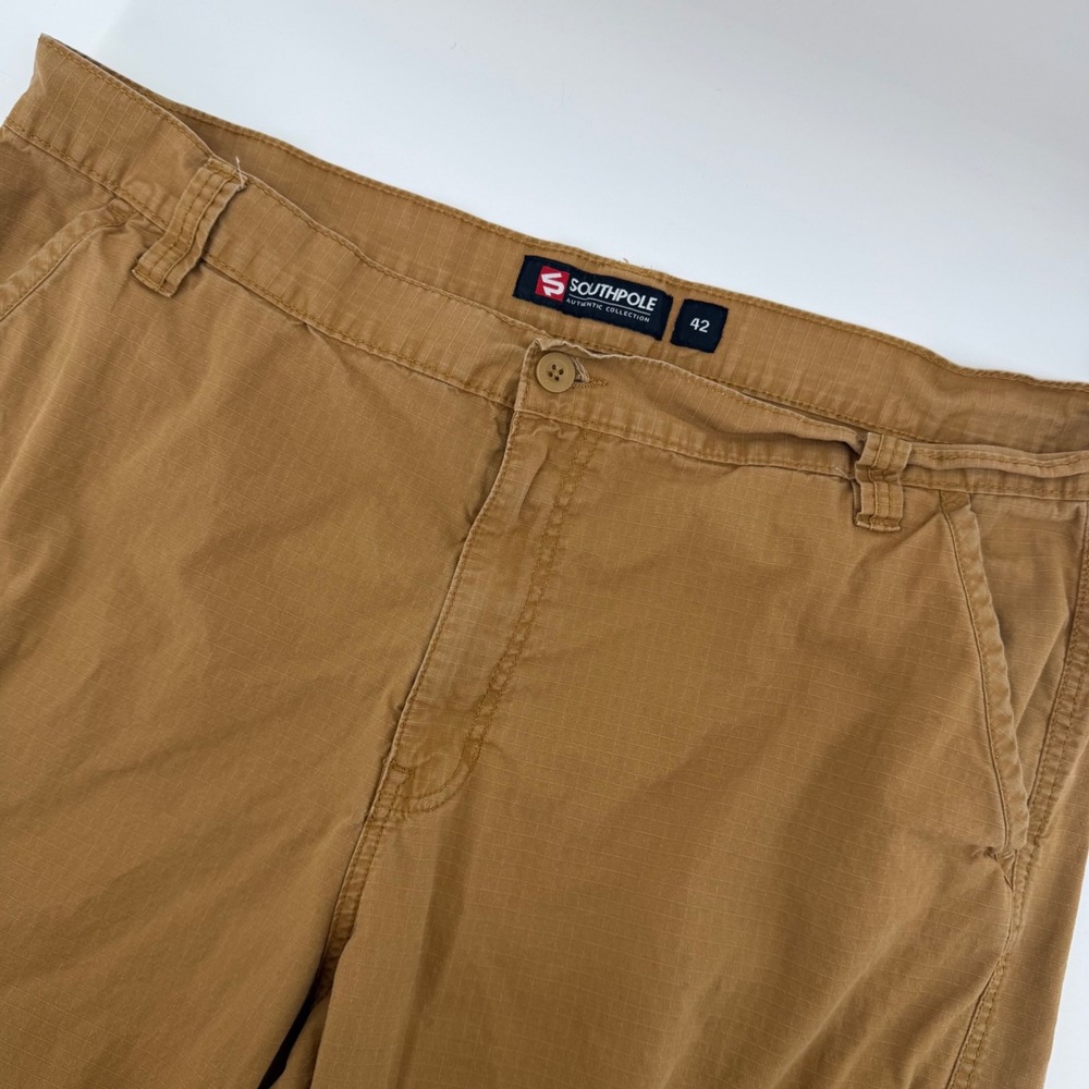 Southpole Cargo Shorts Mens 42‎ Brown Ripstop Cotton Relaxed Fit Utility Y2K
